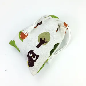Personalizado reciclado eco tela de embalaje de polvo de algodón bolsa de la joyería, bolsa de