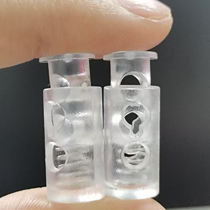 Chất lượng cao hai lỗ mùa xuân dây cuối Stopper thời trang trắng nhựa nút đen vít điều chỉnh dây giày dây khóa cho - Product Image 1