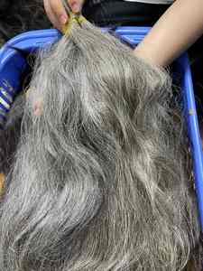 Venta al por Mayor de Extensiones de Cabello Humano CDYHAIRVN, Color Gris Sal y Pimienta Natural, de un Solo Donante, Sin Procesar - Product Image 4