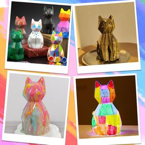 Nuevas Ideas, pintura de vinilo, juego de pintura, tu propia lámpara de dinosaurio, Kit de arte, luz nocturna Diy, manualidades de Navidad, adolescentes, niñas, niño, regalo, 2 uds., gato - Product Image 3