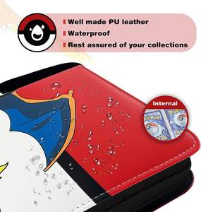 Hcengtriz H217 400 carte PU Poke Mon sport classeur de cartes à collectionner 4 poches TCG porte-<span class=keywords><strong>livre</strong></span> de jeu 50 manches amovibles japon - Product Image 3