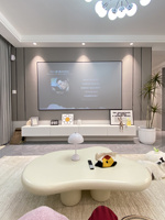 Mueble de TV de Madera Sólida de Lujo con Almacenamiento, Modelo 1010965485, Diseño Moderno Minimalista, Muebles para Sala de Estar, Casas Pequeñas, LED