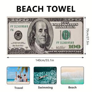 Telo Mare e Bagno Extra-Large 100x180 cm con Stampa Personalizzata Motivo Banconote - Grande Formato, Offerta Estiva Imperdibile - Product Image 5