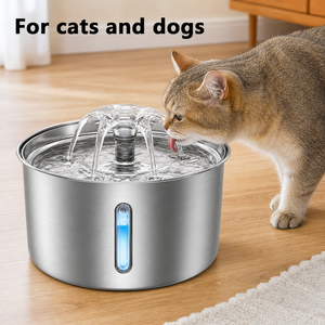 <span class=keywords><strong>Bebedero</strong></span> Moderno y Duradero de Acero Inoxidable <span class=keywords><strong>para</strong></span> Mascotas, Dispensador Automático de Agua <span class=keywords><strong>para</strong></span> Perros y <span class=keywords><strong>Gatos</strong></span> de 3L con Filtro de Ciclo, Enchufe <span class=keywords><strong>para</strong></span> EE. UU., UE y Reino Unido, Uso en Interiores - Product Image 3