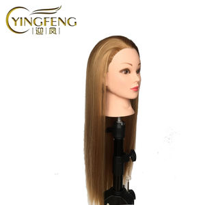 Tête de poupée synthétique de haute qualité avec tête d'entraînement de cils de cheveux Type de Mannequin afro-américain pour tête de Mannequin en Fiber de cheveux - Product Image 2