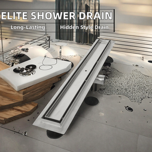 Drain de <span class=keywords><strong>sol</strong></span> de salle de bain à longue bande en acier inoxydable de haute qualité avec design dissimulé - Product Image 3