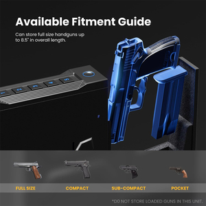 Boîte de sécurité latérale pour armes à feu, déverrouillage par empreinte digitale et mot de passe, ouverture automatique, sécurité, antivol et anti-chute. - Product Image 5
