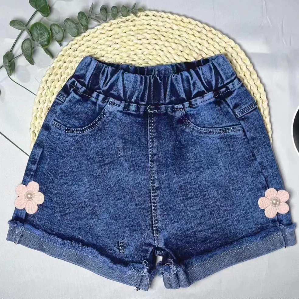 2024 Sommer Freizeittosen Kids Denim Shorts Großhandel mittlere Taille Mädchen Jeans für 1-6Jahre neue Produkte für Baby-Mädchen
