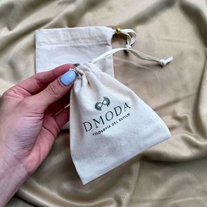 Customised Print Logo 100% Organic Cotton <b>Drawstring</b> Bag Reusable Fabric Cotton Dust <b>Pouch</b> Recycle Small Cotton Packaging <b>Pouch</b> - Product Image 5