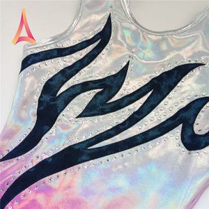 Singrain — débardeur sans manches pour filles, argent rose, pour enfant, tenues de gymnastique artistique, avec garniture Mystique, vente en gros - Product Image 3