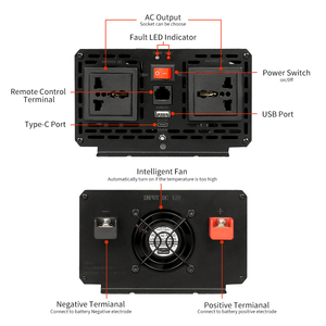Tốt nhất Mini Inverter Đối với trang chủ sử dụng 12/24 Volt DC 220 volt AC 1500/2000/2500/3000 Watts tinh khiết sine <span class=keywords><strong>12V</strong></span> Điện áp đầu vào - Product Image 6