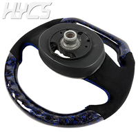 Setir Kemudi LED RPM Serat Karbon Forged Biru Kustom untuk MINI Cooper S 50 JCW R57 R56 R55 R54 R53 R52 R51 R50 F54 F55 F56