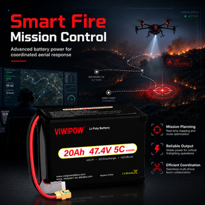 Batterie Lipo VIWIPOW 20000mAh 12S 47.4V 5C pour drone de lutte contre les incendies, pack de batteries lithium-ion, prix usine, personnalisation - Product Image 6