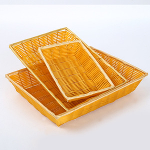 Panier à pain en plastique tressé 30x20x7cm, panier de présentation durable pour fruits et légumes, pour supermarchés et hôtels - Product Image 2