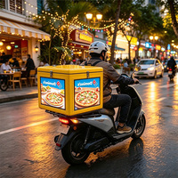 Affichage LED mobile extérieur 500*500*500mm, boîte de livraison pour service de livraison de repas à emporter