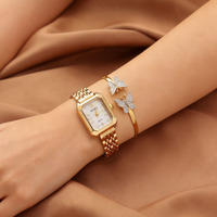 Montre de luxe pour femme avec bracelet en acier, collier, cadeau tendance pour femmes, pour tous les jours, les fêtes et les anniversaires