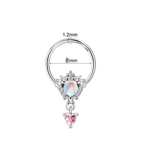 Ensemble d'anneaux de nombril en zirconium en acier inoxydable Anneau de <span class=keywords><strong>mamelon</strong></span> en opale Anneau de nez piercing pour oreille et os Ensemble de bijoux piercing pour bijoux - Product Image 5