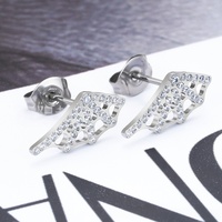 Pendientes con Diseño de Telaraña e Incrustaciones de Circonio, Cierre de Mariposa, Aleación de Titanio ASTM F136 G23, Joyería para Piercing Corporal