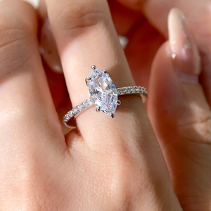 Women's Jewelry 18K Gold Plated Prong Setting Marquise <b>Cubic</b> <b>Zirconia</b> Engagement <b>Ring</b> for Daily - Product Image 6