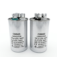 Kapasitor Motor AC Haoye CBB65 15+2uF 450VAC untuk Kompresor AC Anti Ledakan dengan Casing Aluminium