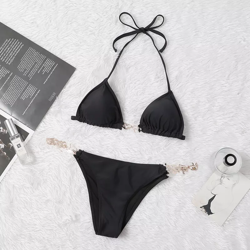 2023 logotipo personalizado frete grátis, design de luxo famoso biquíni conjuntos de roupa de banho de praia para mulheres