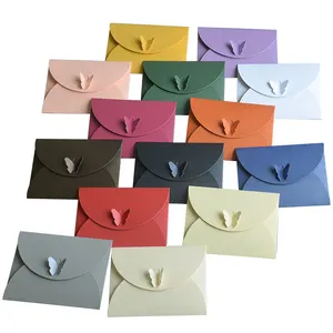 Mini Papier umschlag Fancy Pearl Custom Luxus Brieftasche Umschlag Geschenk umschlag Karte Verpackung Optionale Farbe mit Schmetterlings knopf