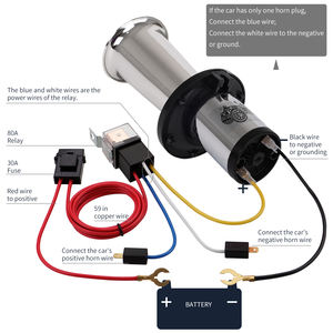 F-FARBIN 12V OOGA Klaxon de Voiture Classique Style Ancien Vintage Klaxon Vieux Tacot Chrome a Air Antiquites Klaxon AHOOGA - Product Image 6