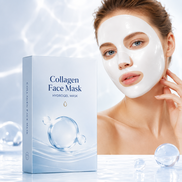 Custom Vegan Deep Moisturizing Hydrolyzed Bio Collagen Face Masking Sheet Oem Korea Anti Aging Overnight Hydrogel Facial Mask