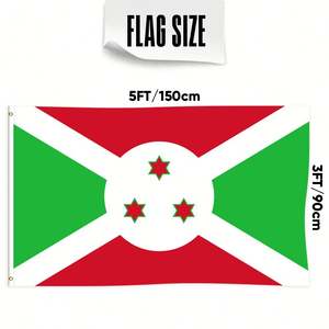 Bandera de <span class=keywords><strong>Burundi</strong></span> Personalizable de 3x5 pies, Estilo Gallardete de una Sola Cara, Impresa a Medida para Todas las Banderas Nacionales y Banderas de Exhibición - Product Image 2