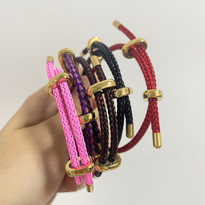 <span class=keywords><strong>Bracelet</strong></span> stylé en acier inoxydable pour hommes <span class=keywords><strong>et</strong></span> femmes, fermeture ajustable, en corde <span class=keywords><strong>rouge</strong></span> porte-bonheur, offre spéciale, - Product Image 3