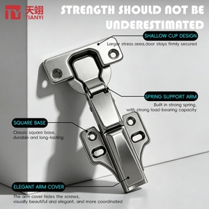 TIANYI Two Stage Force 105 Degree <b>Cabinet</b> Hinge Titanium Gold Cold Rolled Steel Full Half Overlay Inset Quick Install Hinge - Product Image 2