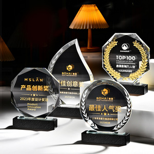 Crystal <b>Trophy</b> Medal Laser <b>Engraved</b> Uv Printing For Conference Awards Business Gifts - Product Image 1