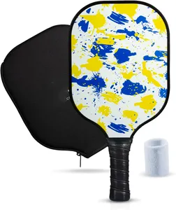 Pickleball-paletas de fibra de vidrio y panal de abeja, núcleo de polipropileno, para principiantes y jugadores medios, agarre de contorno cosido