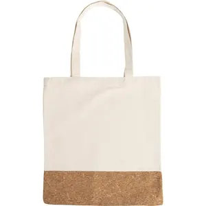 Borsa shopper in cotone con fondo in sughero, merchandising sostenibile - Product Image 1