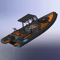 RHIB 800 caoutchouc hypalon luxe sport aluminium nervure bateau gonflable 8m avec moteur