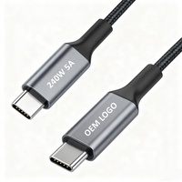 Câble Type C 1m 2m Charge Rapide PD 3.1 240W 5A 1 2 3 Mètres Personnalisé Nylon Tressé Type-C vers USB C Câble de Données Chargeur USBC