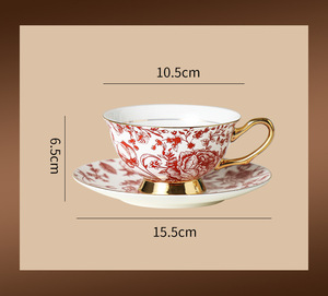 Factory Wholesale Modern Luxury Afternoon <b>Tea</b> <b>Set</b> Coffee Cup and Saucer With Gold Rim and Gift Box - Product Image 6