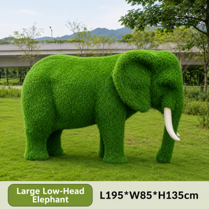 Sculpture d'<span class=keywords><strong>éléphant</strong></span> en fibre de verre avec finition gazon artificiel pour décoration de jardin extérieur et exposition d'art public - Product Image 2