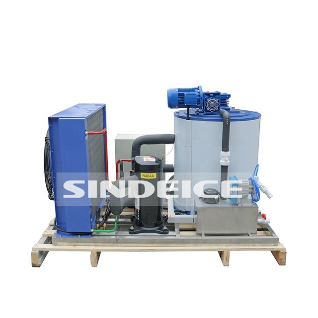 2024 New Design Commercial Flake Ice Maker 0.3 Tons 300 KG Hot Sale for Seafood 150KG Ice Storage Capacity Engine Motor Core