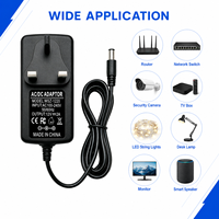 Adaptateur secteur mural AC/DC 24W, 12V 2A, prise UK 5.5x2.5mm, conforme RoHS, pour enceinte intelligente