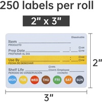 Étiquettes alimentaires dissolvables pour la rotation des produits en cuisine et restaurant – Autocollants de date de consommation – Autocollants de durée de conservation dissolvables