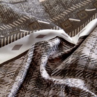 Parure de lit 4 pièces moderne à motifs géométriques, housse de couette en microfibre brossée douce avec design réversible et fermeture éclair