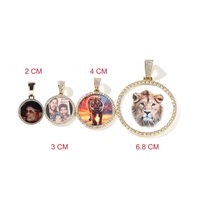 Collar con colgante de foto grande de gran tamaño, nombre grabado personalizado, Iced CZ, estilo Hiphop, joyería de memoria, regalos de circón principal