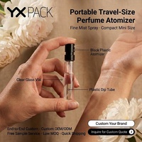 Flacon de parfum de luxe, flacon de parfum en verre transparent personnalisé, 1,5 ml, 2 ml, flacon de parfum de haute qualité avec bouchon pulvérisateur
