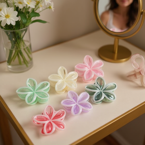 Fermaglio per capelli a forma di fiore di frangipani, 8 cm, bianco, per donna, accessori per capelli - Product Image 2