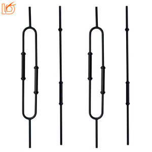 현대적인 디자인 중공 라운드 매트 블랙 L D 금속 스핀들 계단 데크 울타리 실내 및 실외 연철 난간 - Product Image 1