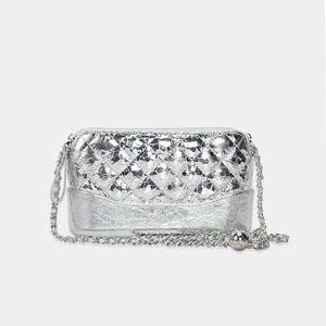 Zenos Silver Genuine Leather Quilted Crossbody Bag Women French Style <b>Small</b> Chain Shoulder Bag Luxury High End Fashion <b>Handbag</b> - Product Image 1