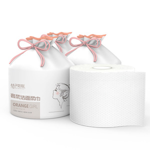 Serviettes jetables pour le visage Orange Girl 20cm20cm en fibres végétales, coton doux, utilisation sèche et humide, adaptées à tous les âges - Product Image 2