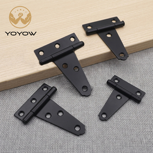 Black Powder Coated Heavy Duty <b>T</b> Strap Tee <b>Hinge</b> Rustproof Wrought Iron For Barn Shed Wooden Fence Yard Gate Hardware - Product Image 1