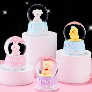 Scultura in Resina Castello delle Principesse, Globo di Neve con Luce e Musica, Fiaba Fantastica per Decorazione Casa e Regalo per Bambini - Product Image 6